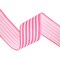 LaRibbons 2 1/2" Wired Ribbon, Hot Pink/White Stripe, 10 Yard Roll